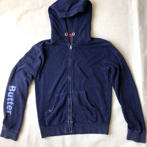 Butter Blue Hoodie with Heart Applique
